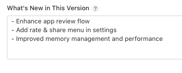 Fill in What's New before submitting